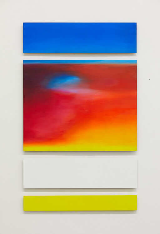 2021, Abendhimmel, Öl auf Leinwand, kaschiert auf MDF, Öl auf HDF, Steingrund 13 ca. 90 × 50 cm, vierteilig